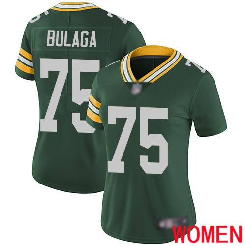 Green Bay Packers Limited Green Women #75 Bulaga Bryan Home Jersey Nike NFL Vapor Untouchable